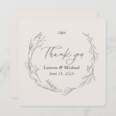 オーダーメイド エレガント ボタニカル リース 結婚式 感謝カード (正面/裏面)