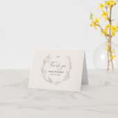 オーダーメイド エレガント ボタニカル リース 結婚式 感謝カード カード (黄色い花)