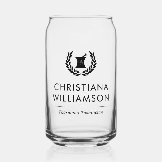 オーダーメイド エレガント 薬剤師 調剤技術者 スタッフ ガラス缶 (正面)