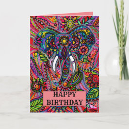 オーダーメイド エレファント マンダラ ボホー 誕生日 カード
