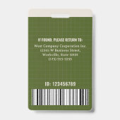 オーダーメイド オフィス 従業員 写真 バーコード 会社 ロゴ バッジ (裏面)