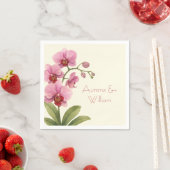 オーダーメイド オーキッド フラワーペーパーナプキン スタンダードカクテルナプキン (インサイチュ)