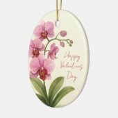 オーダーメイド オーバル 陶器 オーナメント 蘭の花 (左)