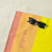 オーダーメイド カスタマイズ ピンクイエロー ハッチェロレットパーティー ビーチタオル (インサイチュ)