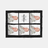 オーダーメイド カスタム フォト コラージュ モノグラム フリースブランケット (正面(横))