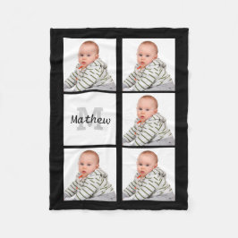 オーダーメイド カスタム フォト コラージュ モノグラム フリースブランケット