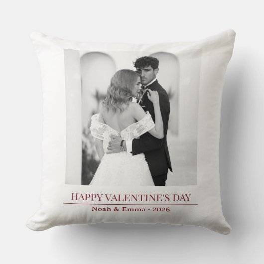 オーダーメイド カップルネーム & 年 - エレガント フォト クッション (正面)