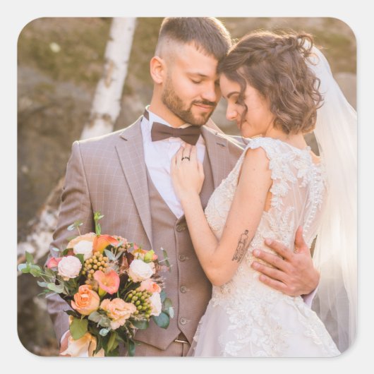 オーダーメイド カップル写真 スクエアシール (正面)