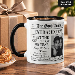 オーダーメイド カップル新聞マグカップ、恋人同士の記念に マグカップ