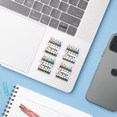 オーダーメイド カラフル クレヨン 名前ステッカー シール (ノートパソコンとiPhone)