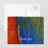 オーダーメイド カラフル マコウインコ 羽根 感謝 ポストカード (正面/裏面)