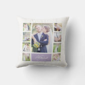 オーダーメイド カラー エレガント スクリプト 結婚式 写真 コラージュ クッション (裏面)