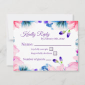 オーダーメイド カラー 水彩 花柄 RSVP カード (正面)