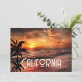 オーダーメイド カリフォルニア 夕焼け ビーチ 自然 美 招待状 (スタンド正面)