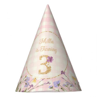 オーダーメイド ガーデンラビット 3歳 誕生日パーティーハット パーティーハット