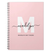 オーダーメイド ガーリー ブラッシュピンク モノグラム ノートブック (正面)