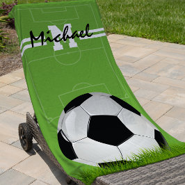 オーダーメイド キッズ サッカー モノグラム ビーチタオル