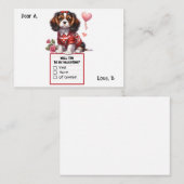 オーダーメイド キャバリア・キング・チャールズ・スパニエル バレンタインカード ノートカード (正面/裏面)
