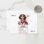 オーダーメイド キャバリア・キング・チャールズ・スパニエル バレンタインカード ノートカード (正面/裏面インサイチュ)