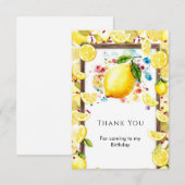 オーダーメイド キュート レモン 誕生日 サンキューカード (正面/裏面)