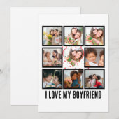 オーダーメイド キュート 私の彼氏が好き 9枚の写真のコラージュ シーズンカード (正面/裏面)