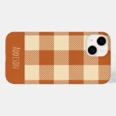 オーダーメイド ギンガムチェック柄 秋モチーフ Case-Mate iPhoneケース (裏面 (横))