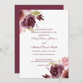 オーダーメイド クランベリー&サググリーンのウェディング 招待状 (正面/裏面)