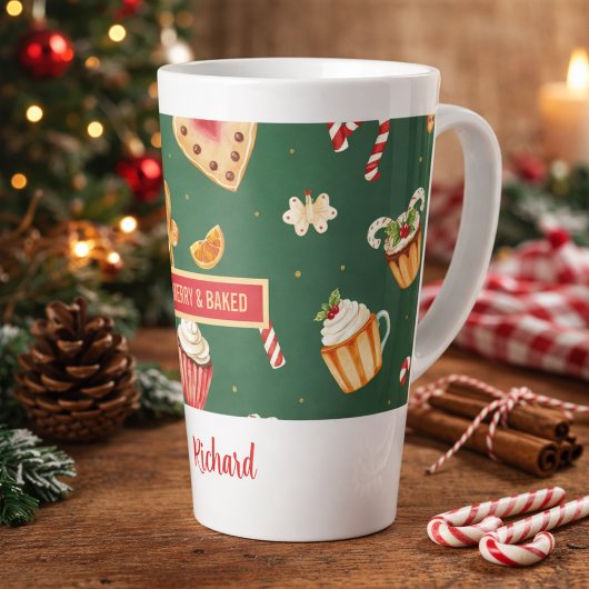 オーダーメイド クリスマスの焼き菓子パターン カフェラテマグ