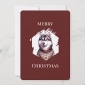 オーダーメイド クリスマスカード、ハスキー ホリデー シーズンカード (正面)