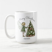 オーダーメイド クリスマスツリーを飾る妖精 コーヒーマグカップ (左)