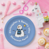 オーダーメイド クリスマスパーティー スノーマン紙皿 ペーパープレート (パーティー)