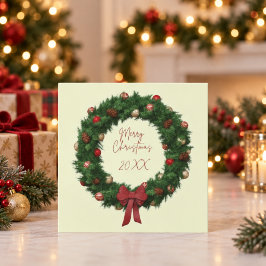 オーダーメイド クリスマスリース 年号 フラットカード カード