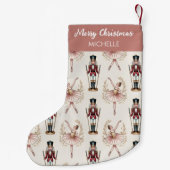 オーダーメイド クリスマス・くるみ割り人形とバレリーナ スモールクリスマスストッキング (裏面)