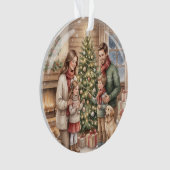 オーダーメイド クリスマス オブジェ 水彩 家族 オーナメント (正面)