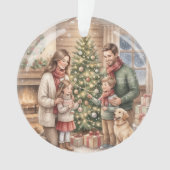 オーダーメイド クリスマス オブジェ 水彩 家族 オーナメント (正面)