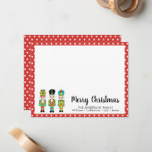 オーダーメイド クリスマス ナッツクラッカー 赤い星 家族 ノートカード (正面/裏面インサイチュ)