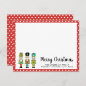 オーダーメイド クリスマス ナッツクラッカー 赤い星 家族 ノートカード (正面/裏面)