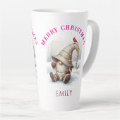 オーダーメイド クリスマス ノーム 水彩画 カフェラテマグ (右アングル)