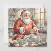 オーダーメイド クリスマス ビンテージ陶芸サンタクロース 写真入り (正面)