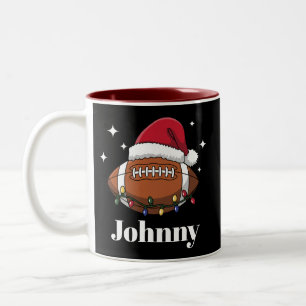 オーダーメイド クリスマス フットボール 冬のスポーツチーム ツートーンマグカップ