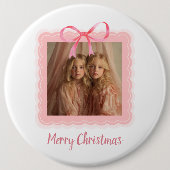 オーダーメイド クリスマス 写真ボタン 缶バッジ (正面)