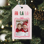 オーダーメイド クリスマス 写真 ギフトタグ | 可愛い ピンク