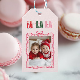 オーダーメイド クリスマス 写真 ギフトタグ | 可愛い ピンク
