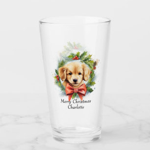 オーダーメイド クリスマス 犬 名前 ギフト タンブラーグラス