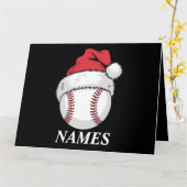 オーダーメイド クリスマス 野球 サンタ帽子 名前入り カード (黄色い花)