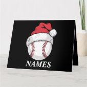 オーダーメイド クリスマス 野球 サンタ帽子 名前入り カード (正面)