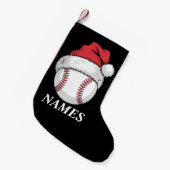 オーダーメイド クリスマス 野球 サンタ 帽子 名前入り スモールクリスマスストッキング (正面 (吊り時))