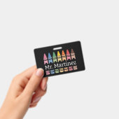 オーダーメイド クレヨン 先生 名前 かわいい 背面 学校 バッジ (手持ち)