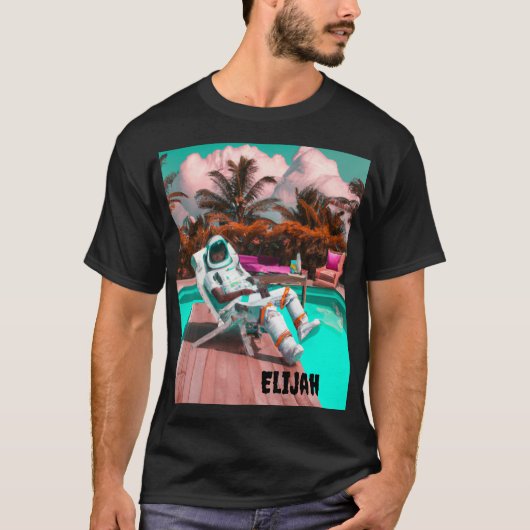 オーダーメイド クールな宇宙飛行士Tシャツ Tシャツ (正面)