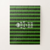 オーダーメイド グリーンストライプ デコール Keep Calm ジグソーパズル (縦)